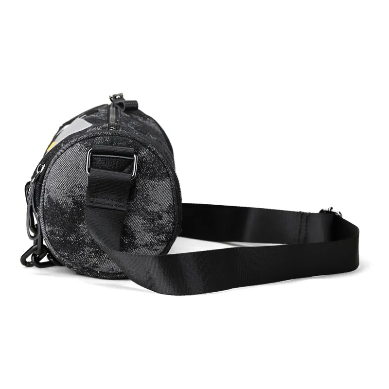 Fillove Denim Fabric Crossbody Bag Regular Unisex Black-4