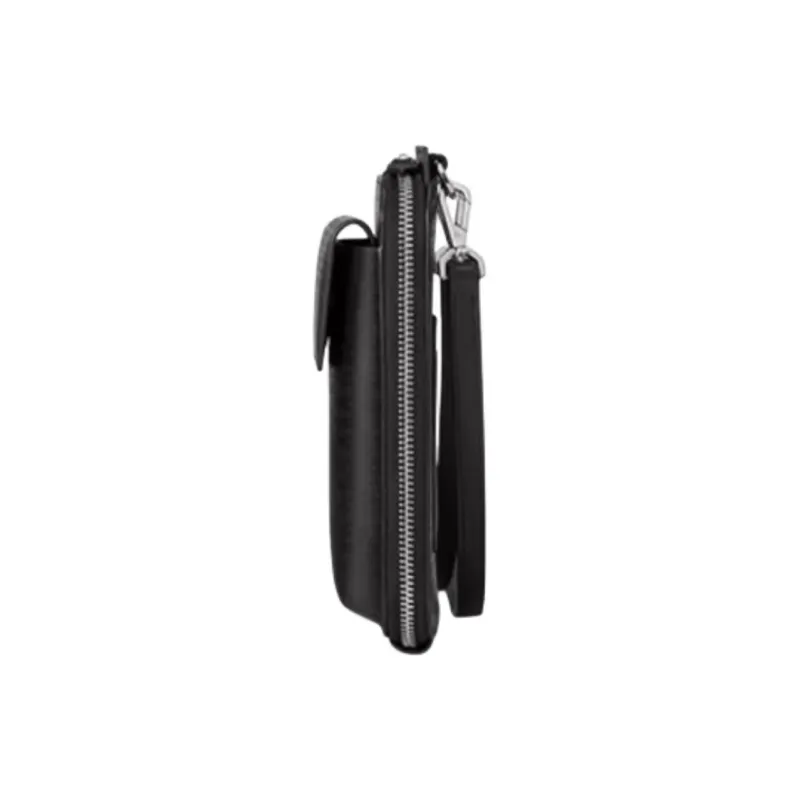SAMSONITE Cow Leather Cell Phone Pouch Crossbody Bag Shoulder Bag Men's Black-2