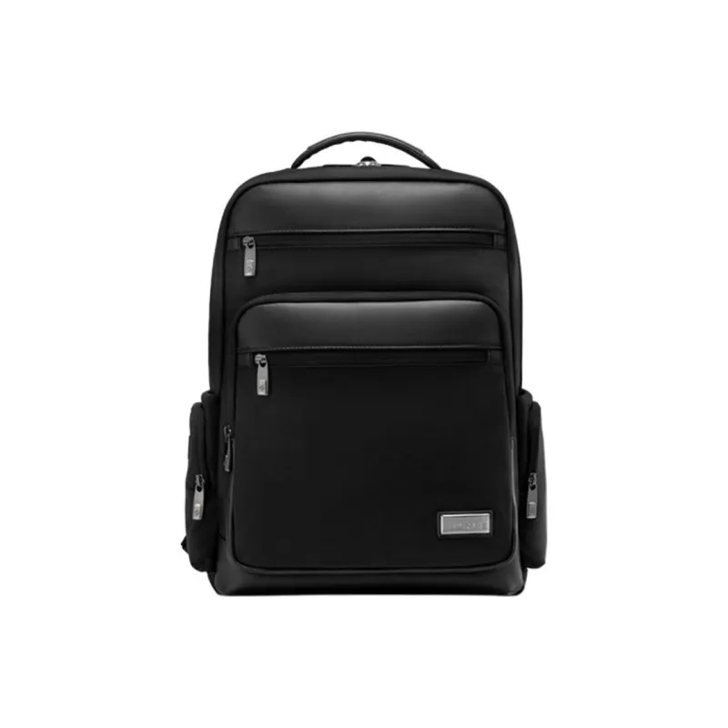 SAMSONITE With Cow Leather Backpack Medium Size Men's Black-0