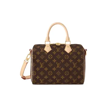 LOUIS VUITTON Speedy Coated Canvas With Leather Trim Pillow Bag, Shoulder Bag, Crossbody Bag, Handbag Women's Brown