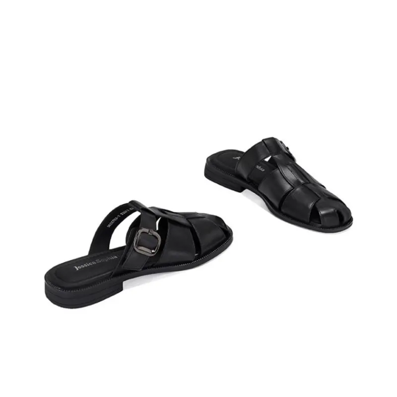 JESSICA SOPHIA Rubber Sole Slip Resistant Abrasion Resistant Wrap toe Slippers Women's-1