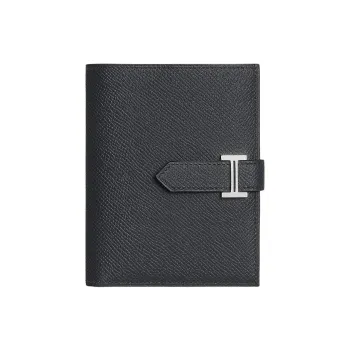 HERMES Bearn Epsom Calfskin Card Holder Wallet Women's 76 Bleu Indigo Indigo