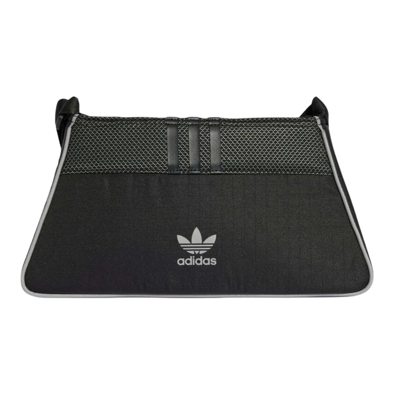 Adidas Originals Recycled Polyester Shoulder Bag, Crossbody Bag Mini Unisex Black & Reflective Silver-0