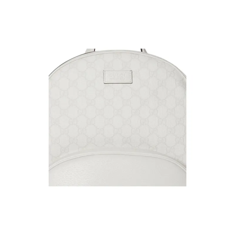 GUCCI Canvas With Leather Trim Backpack Medium Size Men's White-7