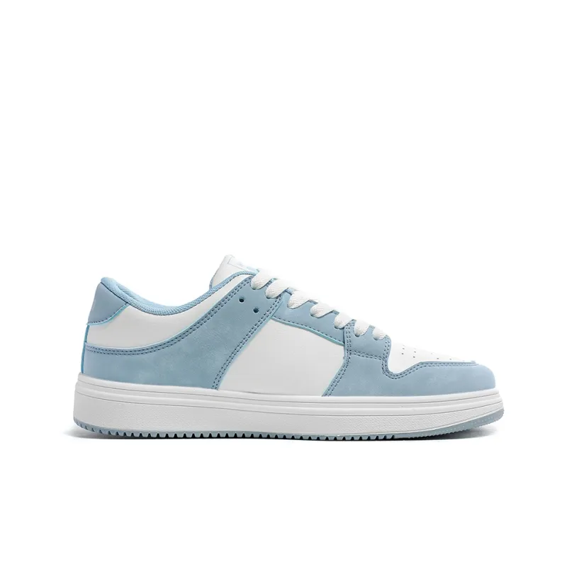 Warrior Lightweight And Breathable Low Top Skateboard Shoes Men's White Sky Blue-1