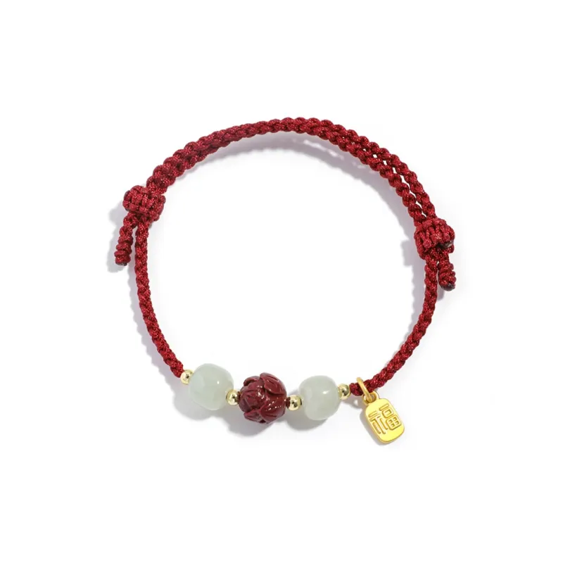 Zhen Hu Pavilion Hetian Jade Bracelets Unisex Pale Greenish White Jade-1