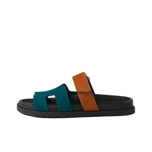 HERMES Chypre Slide Slippers Women's Blue