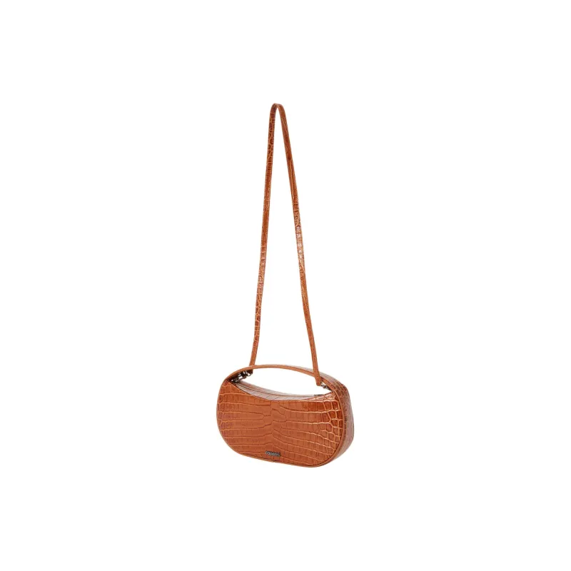 COPERNI Crocodile Pattern Leather Shoulder Bag Crossbody Bag Handbag Small Size Women's Brown-2