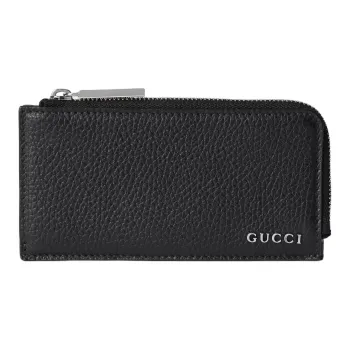 GUCCI Leather Coin Purse Men's Black