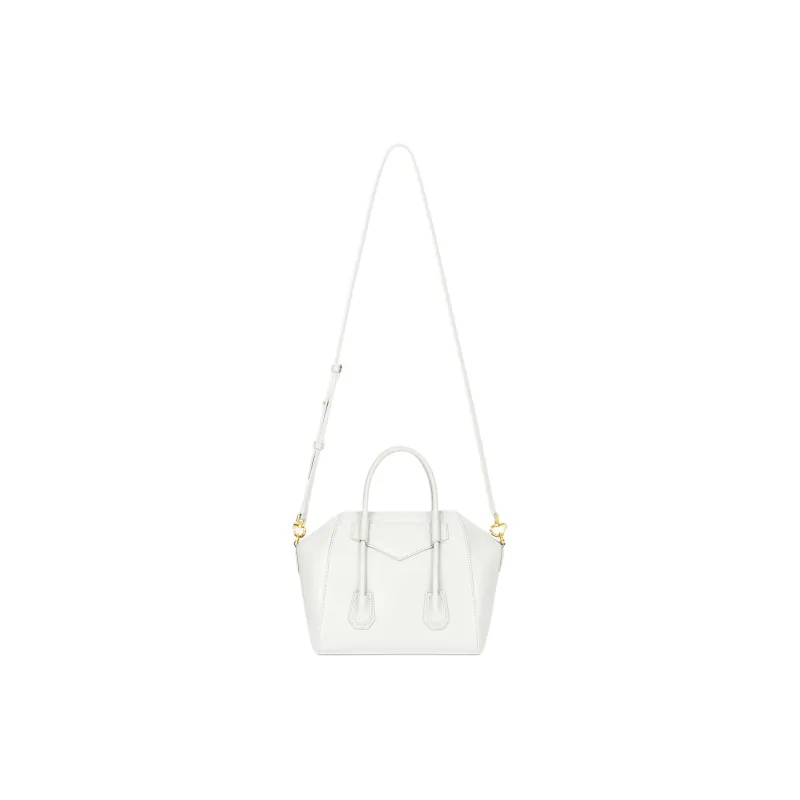 Givenchy Antigona Lock Calfskin Handbag Mini Women's Ivory White-2