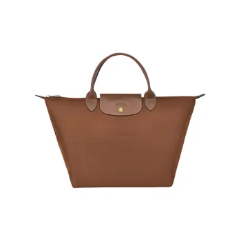 LONGCHAMP Le Pliage Club Leather Handbag Small Size Women's Cognac