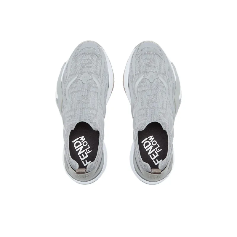 FENDI Flow Low Top Casual Shoes Men's Gray-4