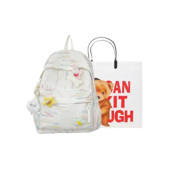 Worm's Home Nylon Backpack Women's White/Black/Yellow/Blue/Pink