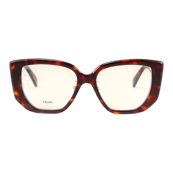 CELINE Irregular Shape Eyeglass Frames Unisex Tortoiseshell-0