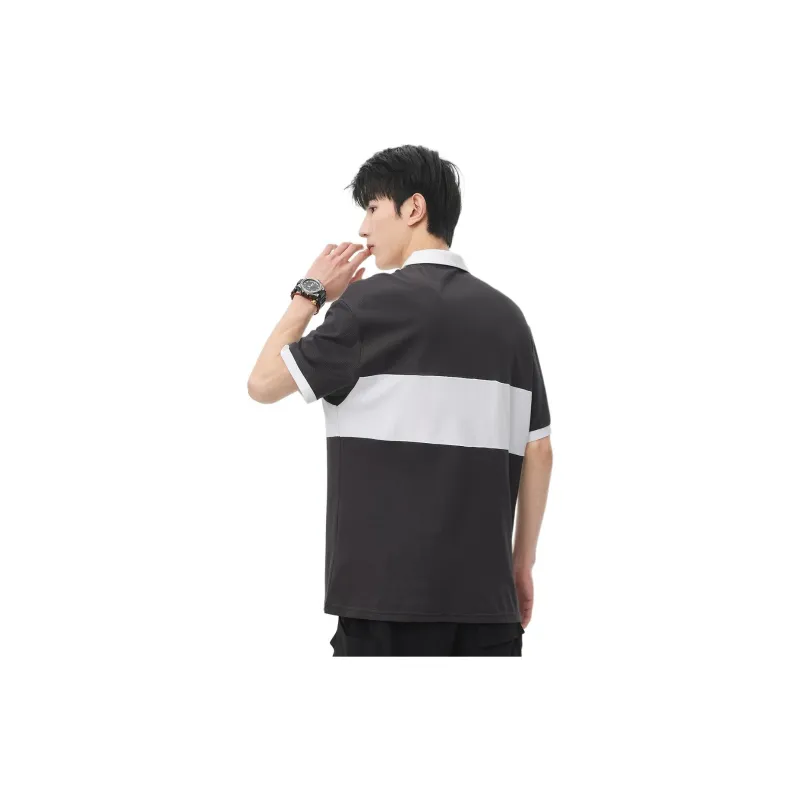 BALENO Multicolor Stripes Lapel Top Casual Fashion Loose Fit T-Shirt Short-Sleeved Business Summer Men's-2