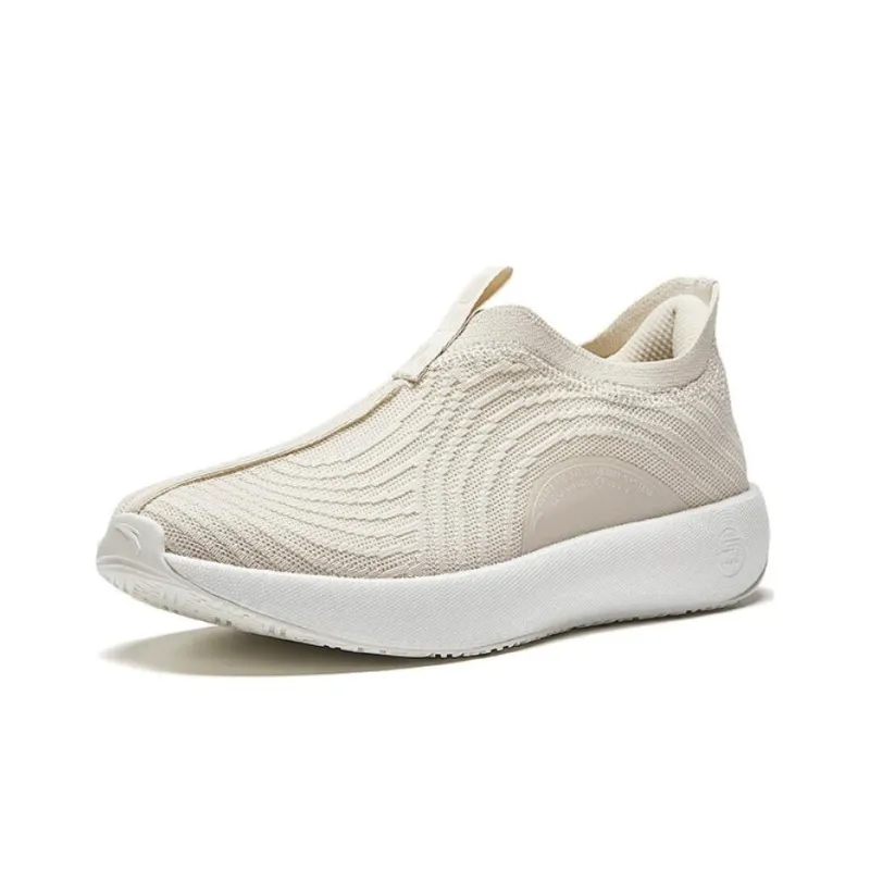 Anta Wear Resistant Low Top Casual Shoes Women's Beige-1