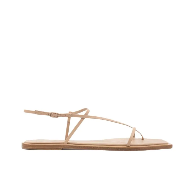 STUDIO AMELIA Filament Squared Flat Strap Sandals Women's Beige-1