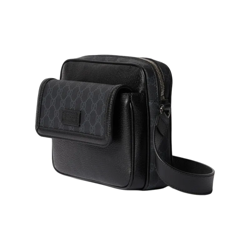 GUCCI Leather Shoulder Bag Crossbody Bag Small Size Unisex Black-1