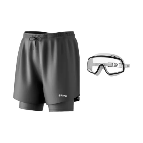 Erke Men's Swimwear Men Black Shorts+Goggles