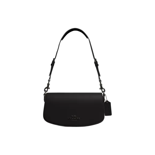 coach under Premium Calfskin Handbag Shoulder Bag Medium Size Women's Black