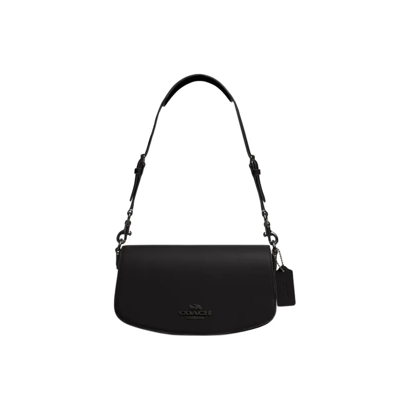 COACH Premium Calfskin Handbag Shoulder Bag Medium Size Women's Black-0