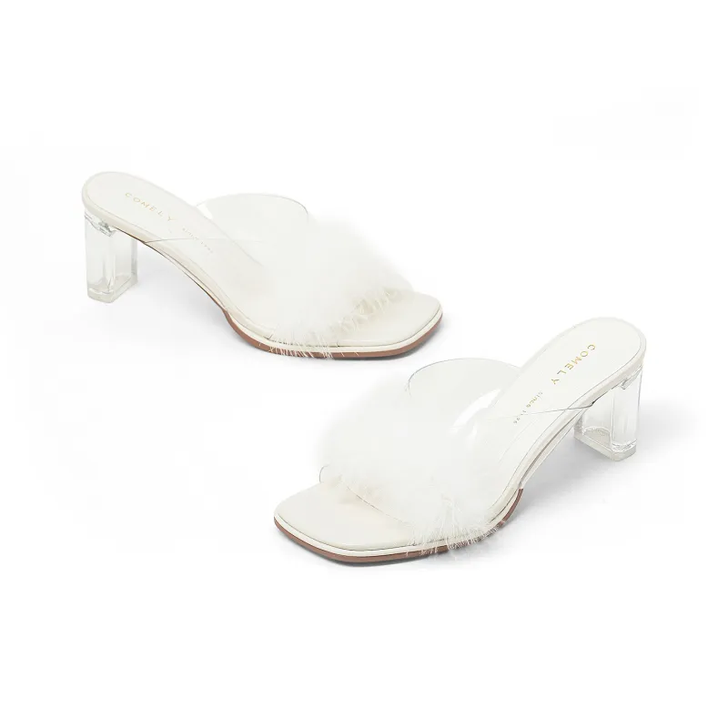COMELY Slide Slippers Women's Ecru/Pink-2
