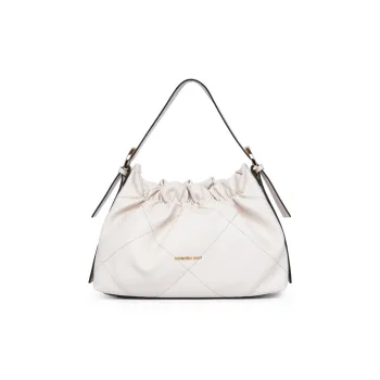 Chrisdien Deny Synthetic Leather Cloud Bag Shoulder Bag Women's Black/White