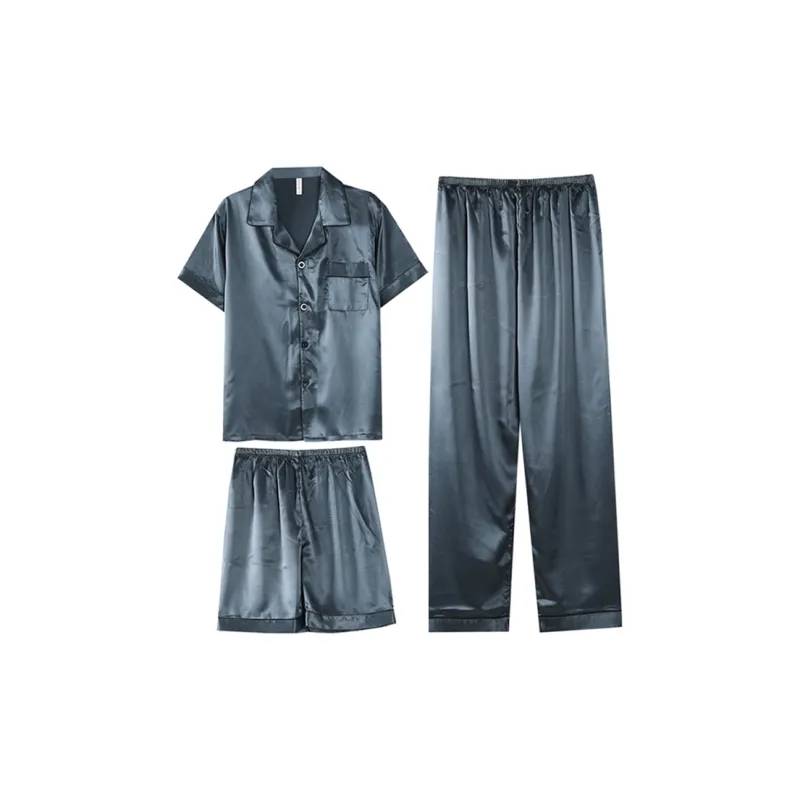 Lan Miao Pajama Set Men's Dark Gray-0