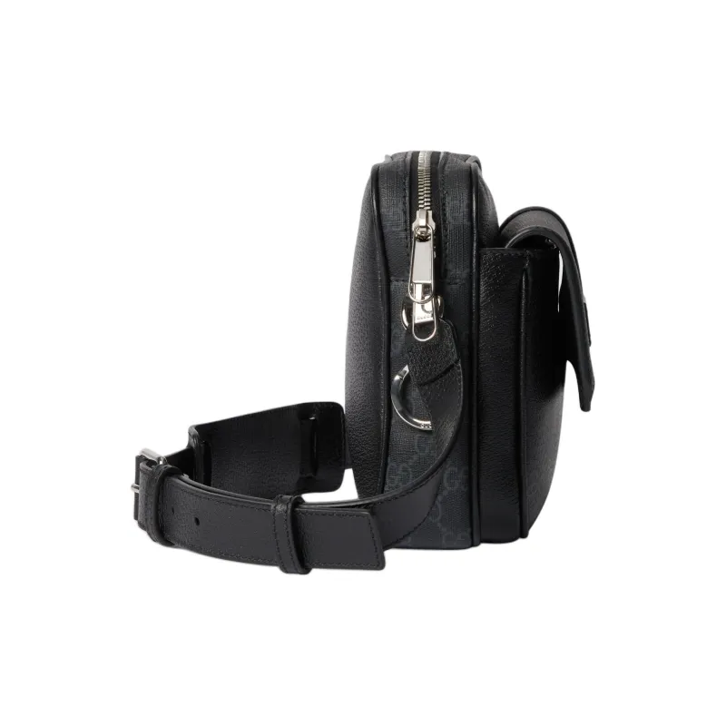 GUCCI Leather Shoulder Bag Crossbody Bag Small Size Unisex Black-2