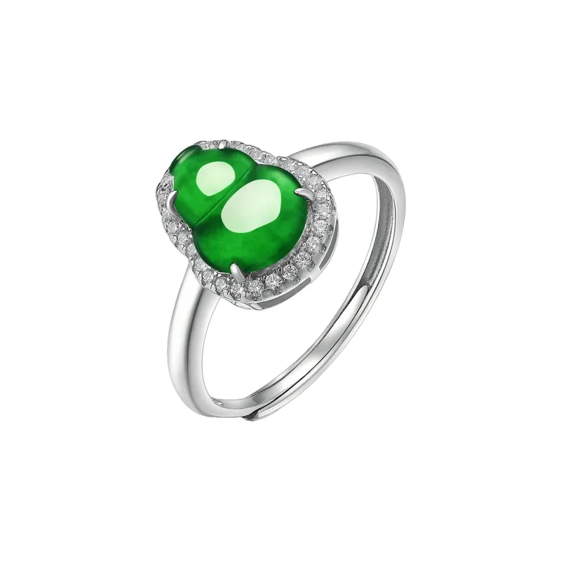 Purple Muli Ice Glutinous Jadeite Green Ring Women's-0