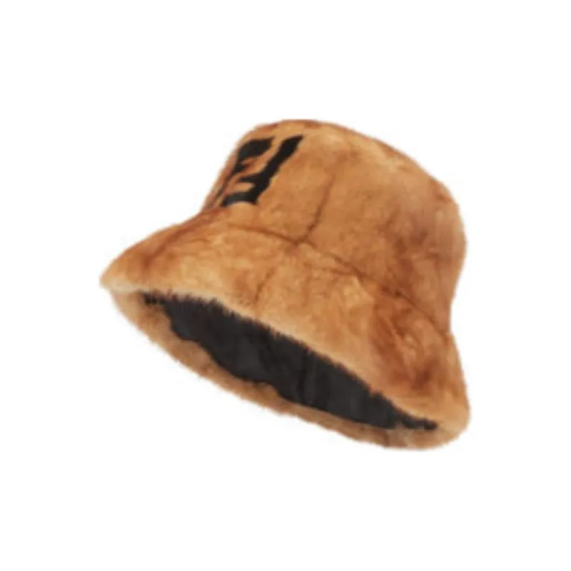 FENDI Mink Fur Bucket Hats Unisex Brown-0