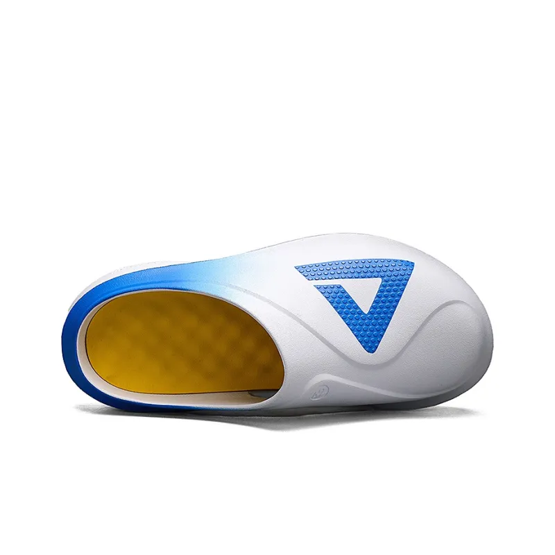 PEAK Abrasion Resistant Slip Resistant Massage Closed Toe Slippers Men's White Blue-3