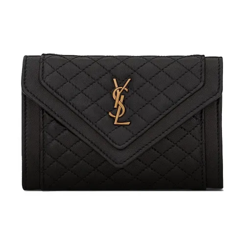 SAINT LAURENT skirt Quilting Lambskin Wallet Small Size Women's Black