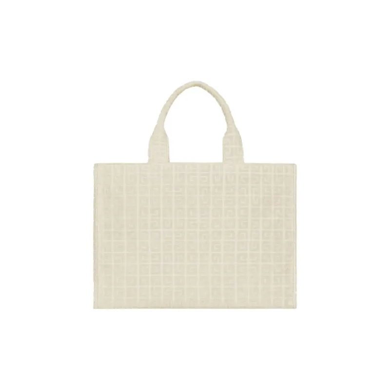 Givenchy G Tote Cotton With Polyamide Tote Bag, Shopping Bag, Shoulder Bag, Handbag Medium Size Women's Ivory White-2