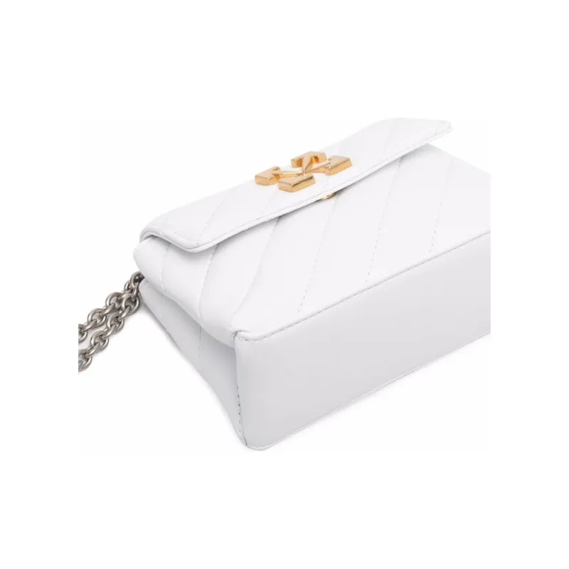 OFF WHITE Leather Crossbody Bag, Shoulder Bag Women's White-2