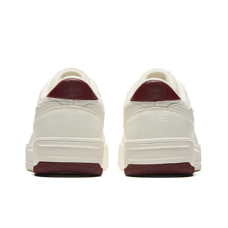 Anta Lightweight White Sneakers Height Increasing Lightweight Low-Top Skateboard Shoes Women's Bright Red-3