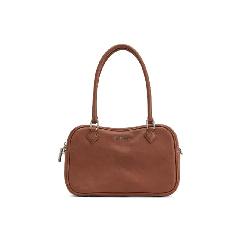 Simedin Top Grain Cow Leather Crossbody Bag Medium Size Women's Caramel Brown-0