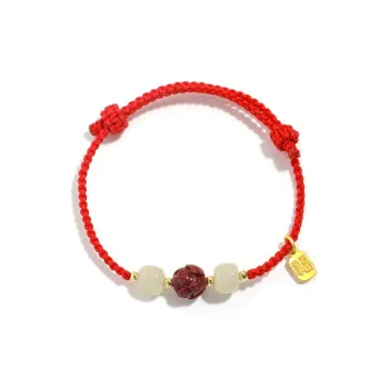 Zhen Hu Pavilion Hetian Jade Bracelets Unisex Pale Greenish White Jade