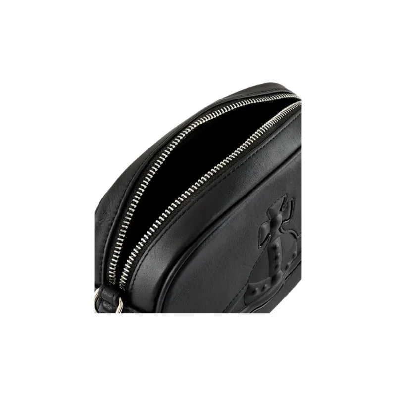 Vivienne Westwood Leather Camera Bag, Shoulder Bag, Crossbody Bag Women's Black-3