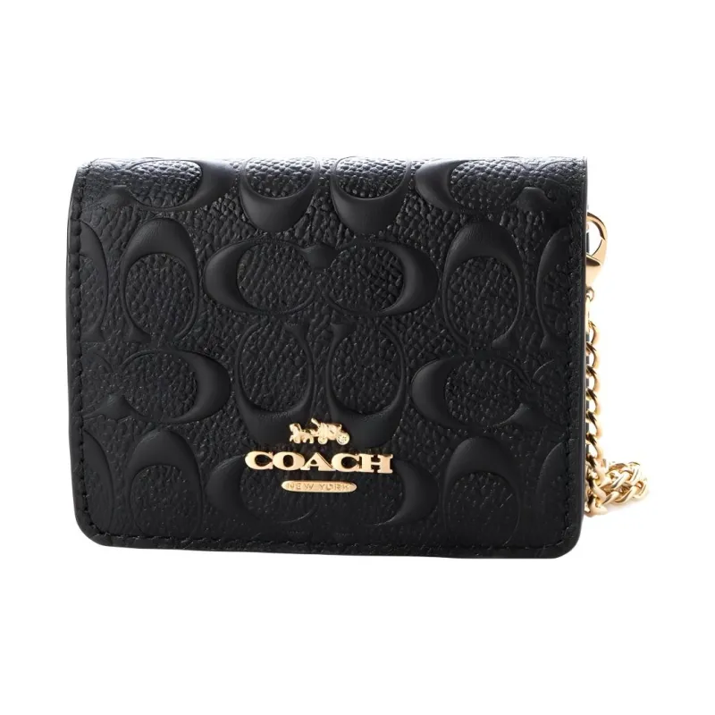 COACH Cow Leather Wallet, Shoulder Bag, Crossbody Bag Mini Women's Black-1