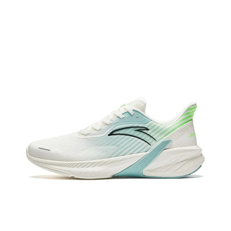 Anta Running Collection Cushioning Slip Resistant Low Top Casual Running Shoes Men's White Blue-0