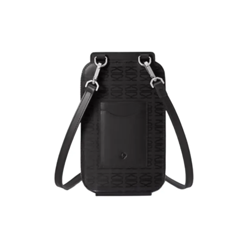 SAMSONITE Cow Leather Cell Phone Pouch Crossbody Bag Shoulder Bag Men's Black-0