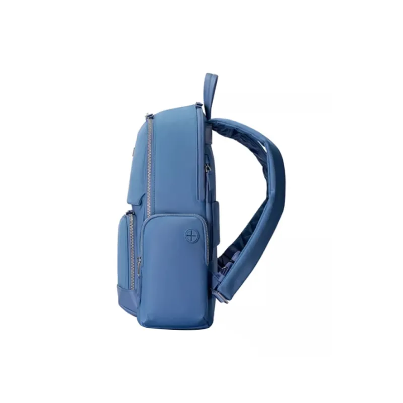 SAMSONITE KHALEESI Fabric Cow Leather Patchwork Laptop Bag Backpack Women's Blue-2