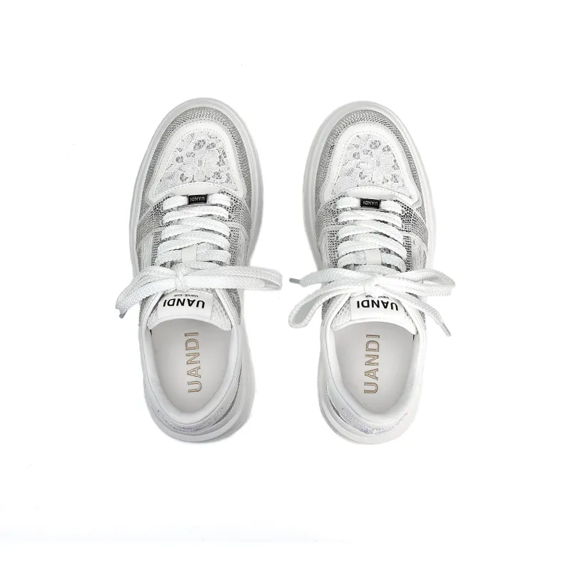 UanDi Cushioned Wear-Resistant Height Increasing Low-Top Skateboard Shoes Women's-8