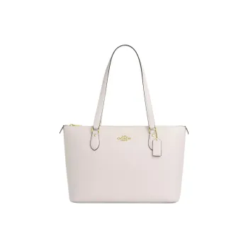 COACH Gallery Recycled Leather Tote Bag, Shopping Bag, Shoulder Bag, Handbag Large Size Women's White