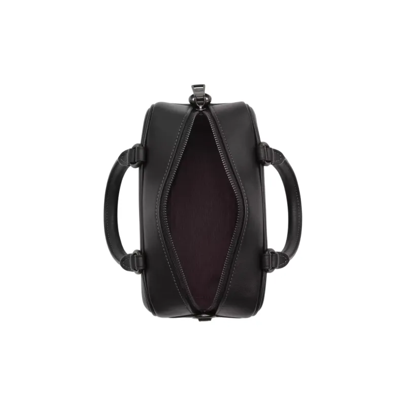 COACH Leather Bowling Bag, Handbag, Shoulder Bag, Crossbody Bag Trumpets Women's Black-3
