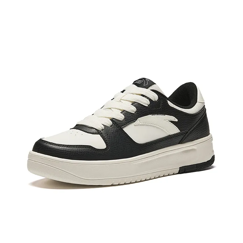 Anta Lightweight White Sneakers Height Increasing Lightweight Low Top Skateboard Shoes Men's Black-1