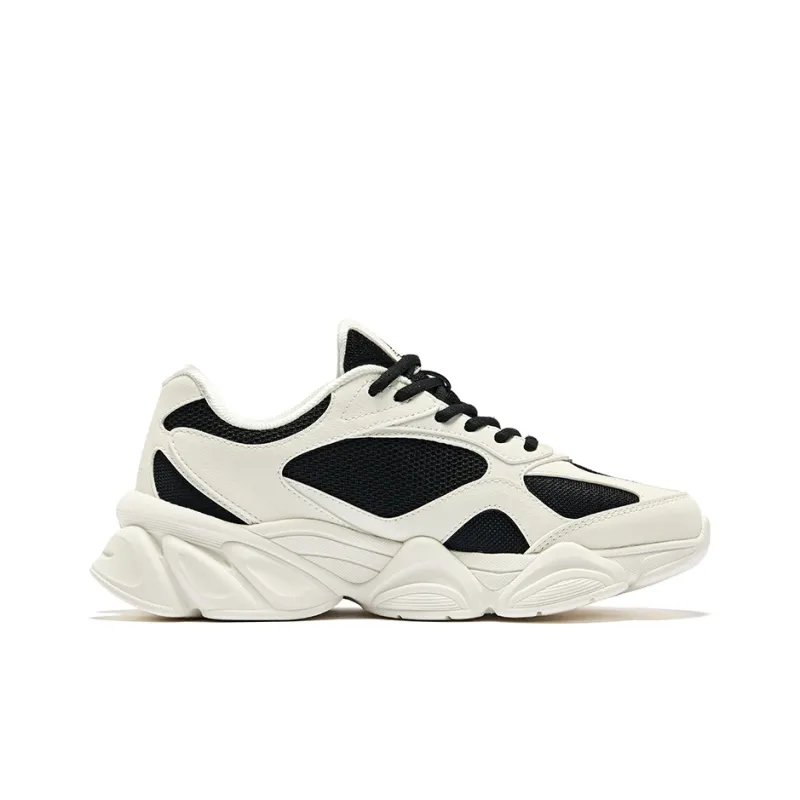 Erke Sunrise 2 Durable Breathable Low-Top Casual Shoes Women's Microcrystal White/Jet Black-1