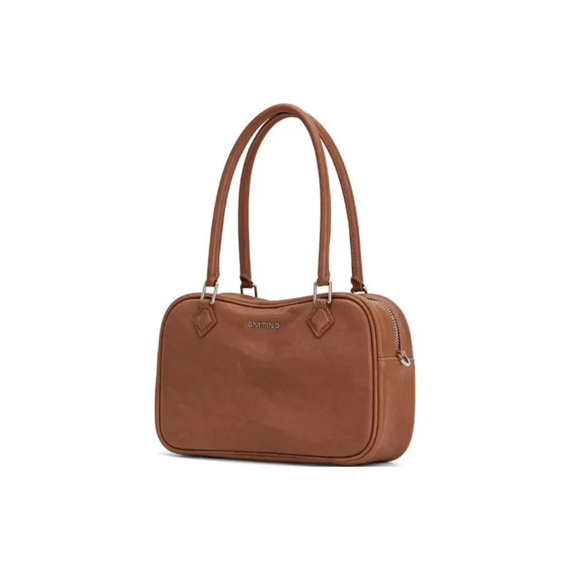 Simedin Top Grain Cow Leather Crossbody Bag Medium Size Women's Caramel Brown-1