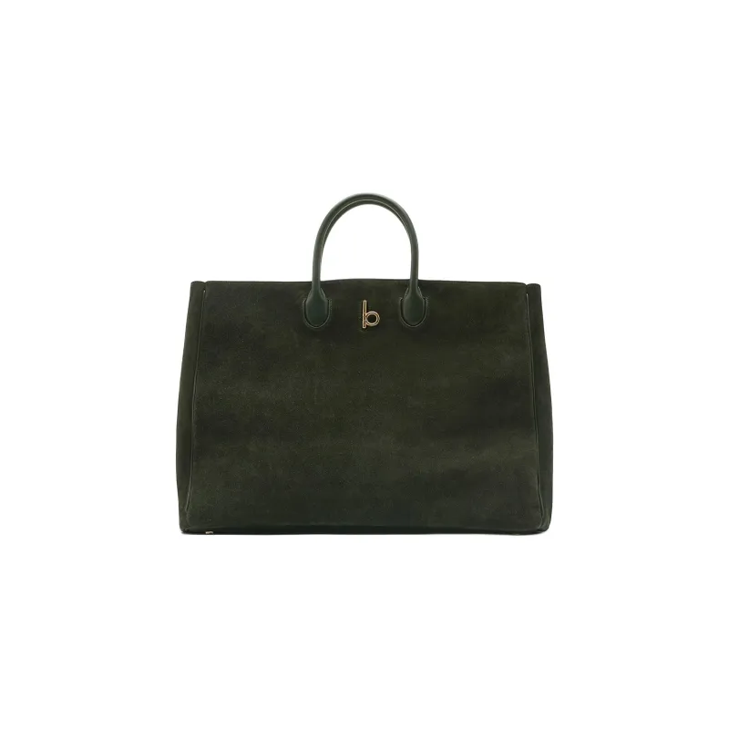 Burberry Rocking Horse Calf Suede Tote Bag, Shopping Bag, Handbag Tubas Women's Lake Blue-0